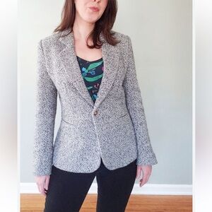 Zanella Women's Grey cotton linen Blazer Made in Italy office core Academic